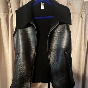 Black Faux Leather Vest
